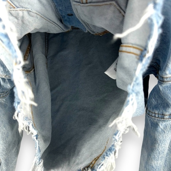 We The Free Amelia Slouchy Denim Trucker Jacket, Just The Way It Is Wash, Size S - Picture 10 of 14